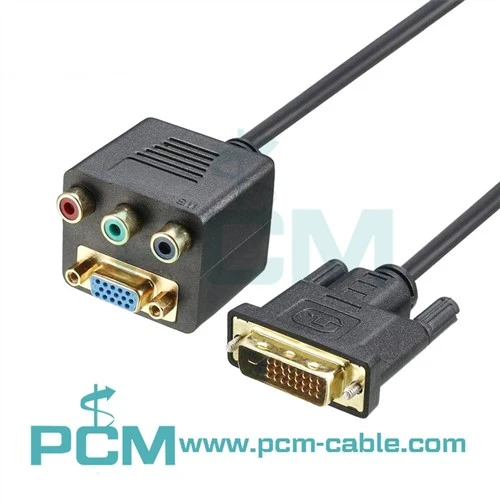 DVI থেকে VGA RCA ভিডিও স্প্লিটার ক্যাবল