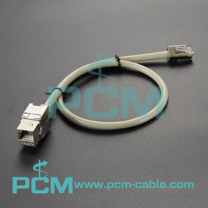 RJ45 panel mount extension cable 10Gbps CAT6A panel mount cable CAT6A bulkhead mount cable CAT6A panel mount connector RJ45 CAT6A feed-thru cable