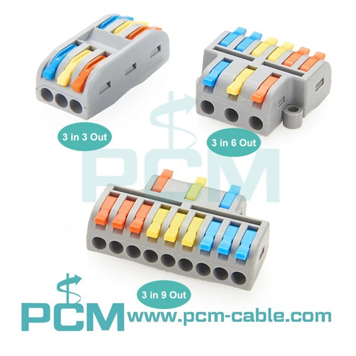 Quick Connector Terminal 3 In-3 Out, Lever Wire Connector