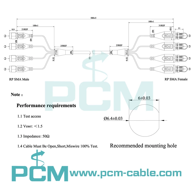 MIMO SMA Cable Assembly 4-in-1 Antenna Extension Cable MIMO SMA Cable Assembly 4-in-1 Antenna Extension Cable