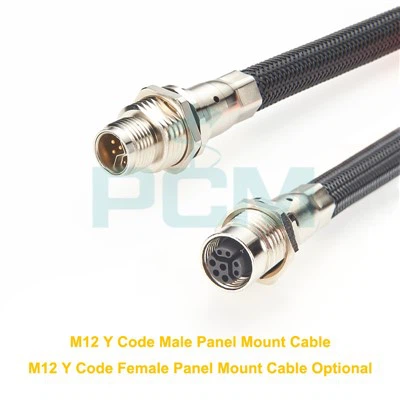 M12 Y কোড প্যানেল মাউন্ট কেবল
